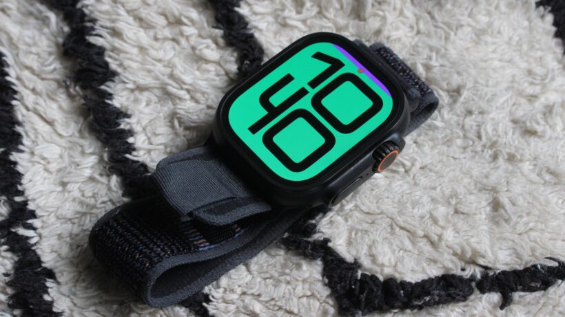 apple watch ultra 2 in black on a rug