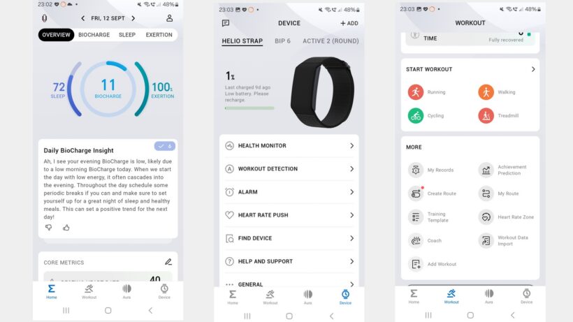 zepp health data from amazfit helio strap