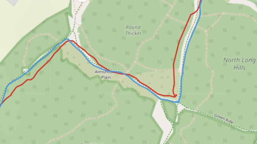 GPS compared: Garmin (blue) and Active 2 (red)