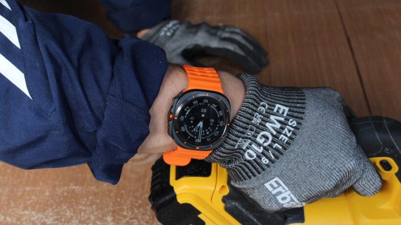 smartwatch being worn during DIY